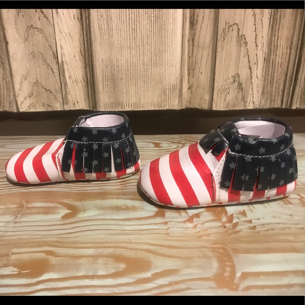 Red White and Blue baby Mocs New 4th of July